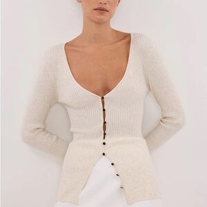 DISSH BLAIR NATURAL LONG SLEEVE KNIT TOP